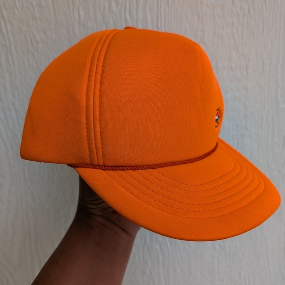 Vintage Supreme Made SnapBack Cap Rope Trucker Hunter Orange Hat - Picture 1 of 8